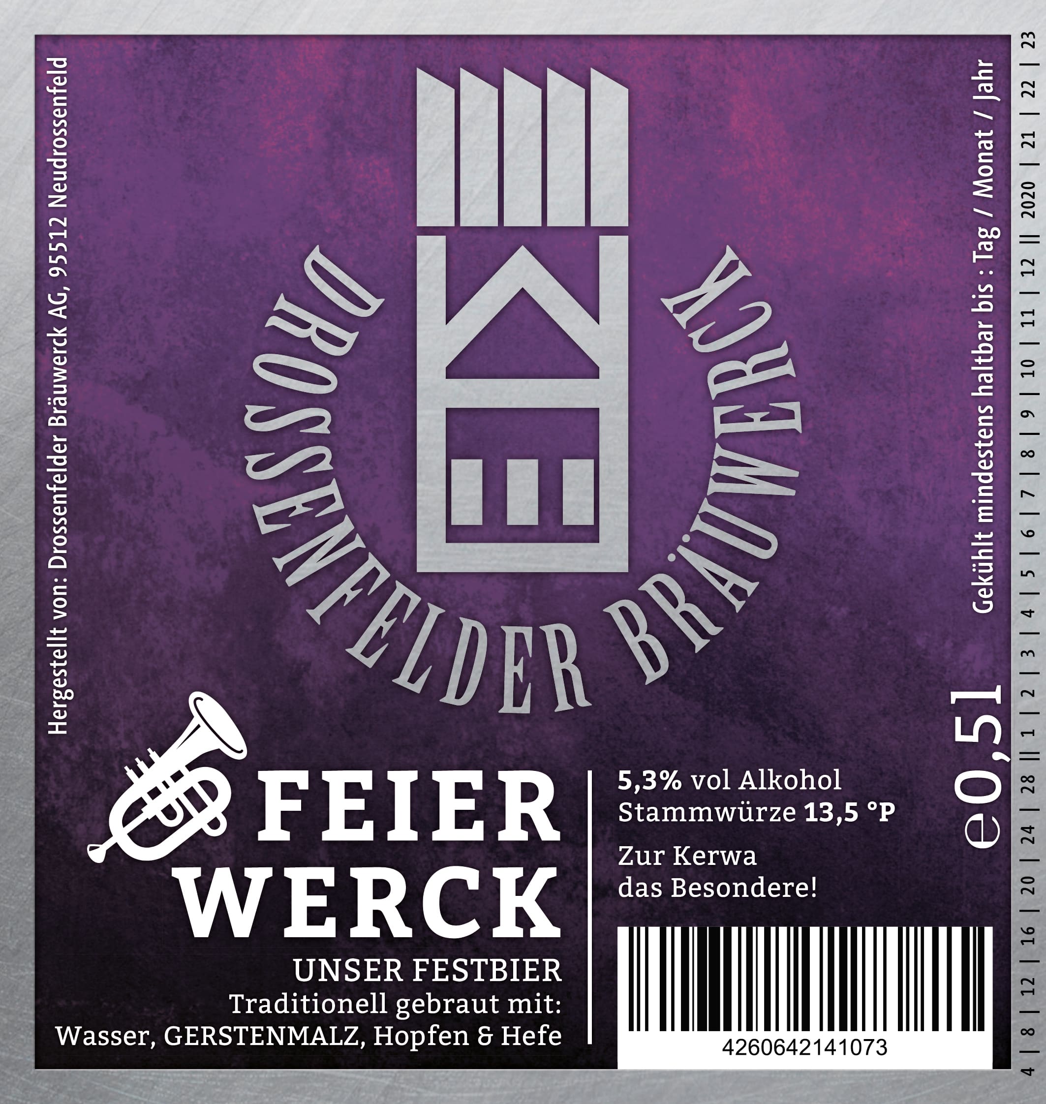 Etikett Feierwerck - Drossenfelder Bräuwerck AG - Gaststätte, Biergarten und Brauerei in Neudrossenfeld