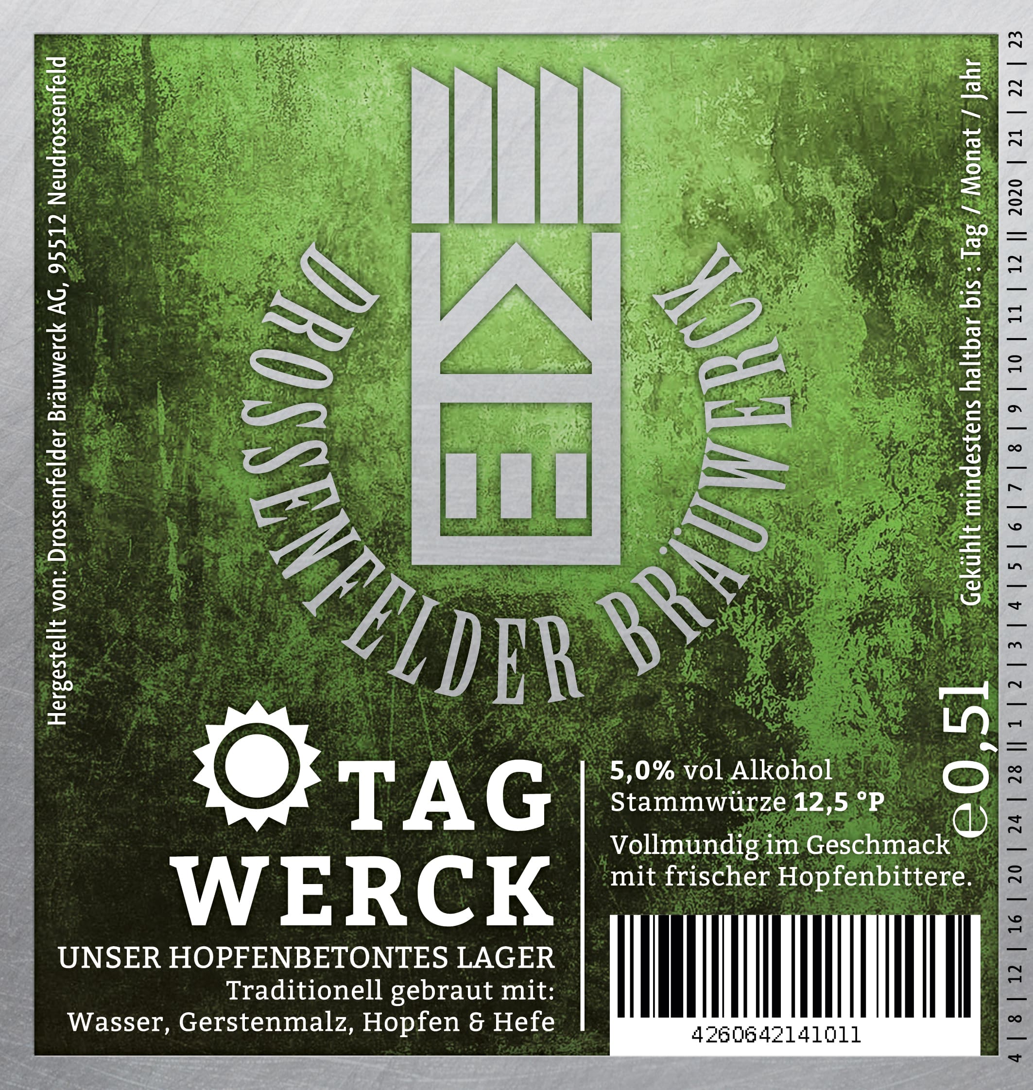 Etikett Tagwerck - Drossenfelder Bräuwerck AG - Gaststätte, Biergarten und Brauerei in Neudrossenfeld